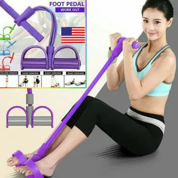 

Yoga equipment Fitness Gum 4 Tube Resistance Bands Latex Pedal Exerciser Sit-up Pull Rope Expander Elastic Bands Pilates Workout