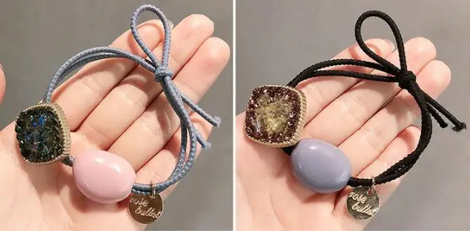 100 шт/партия DIY Простые многополимерные ослепительные сверла обручи для волос с кристаллами эластичность Резиновая лента Инструменты для укладки волос аксессуары HA1315