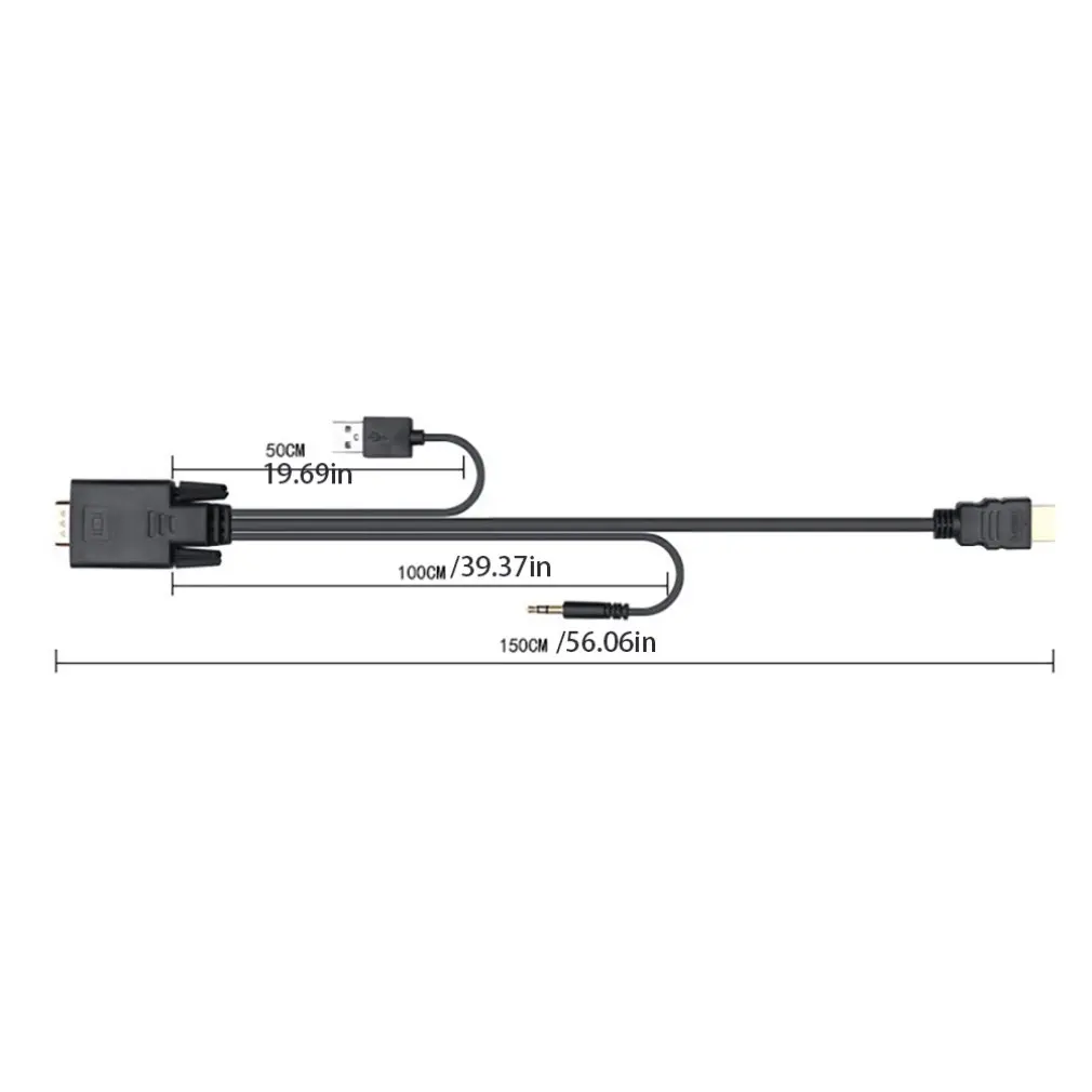 1,8 метров VGA HDMI Кабель-адаптер соединитель USB аудио VGA в HDMI адаптер конвертер для ПК ноутбук к HDTV проектор
