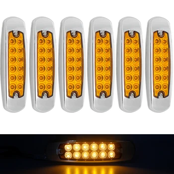

DC 12V-24V Yellow 12 LEDs Plastic Car Truck Trailer Warning Safety Urgent Signal Light Super Bright LED Light