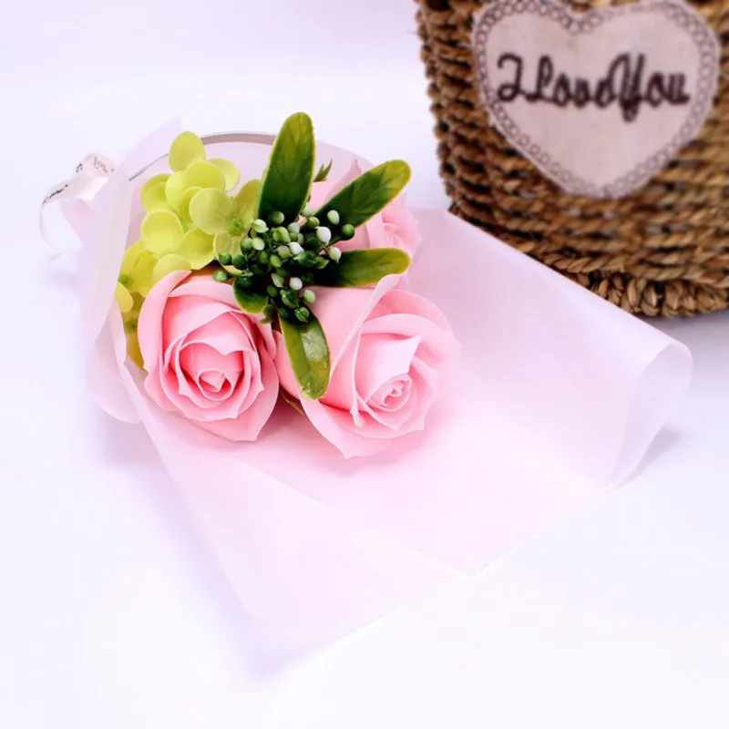 3pcs/set Scented Bath Soap Red Pink Rose Soap Flower Petal For girl Wedding Valentines Day Mothers Day Teacher's Day best Gift