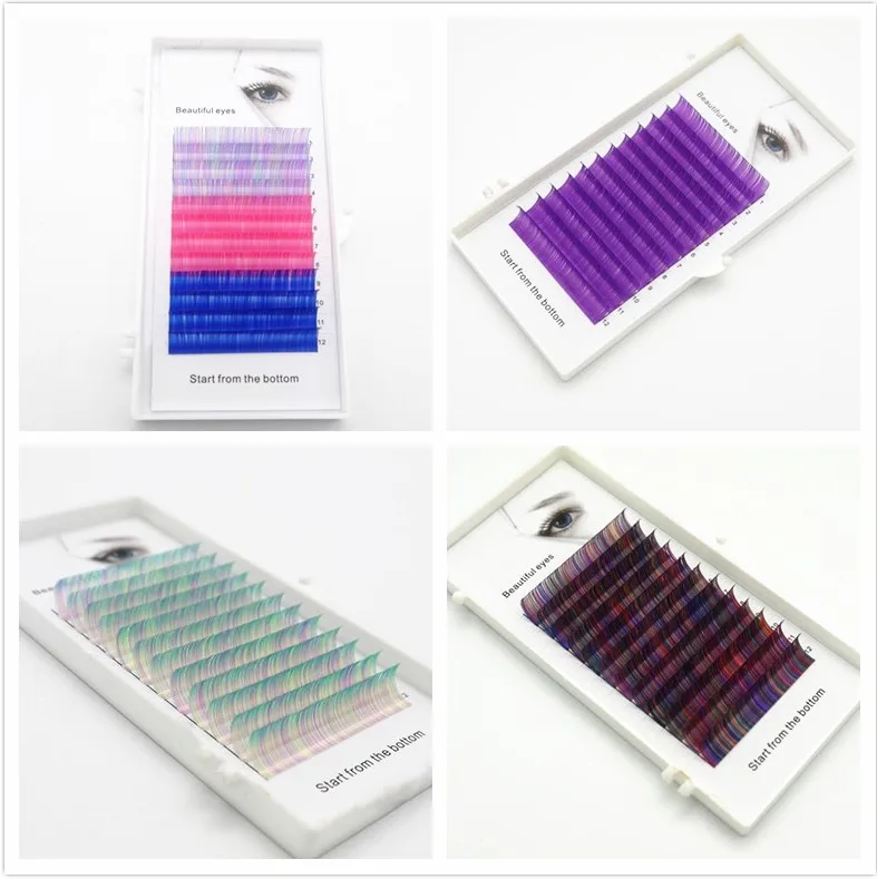 Best New C D0.07 0.1mm8 15mm false eyelashes royal purple green red blue eyelashes personality color eyelashes false eyelashes