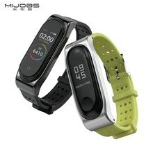 Mi jobs mi Band 3 4 ремешок браслет для Xiaomi mi Band 3 4 Смарт часы силиконовый браслет металлический mi band 3 4 NFC Correa браслеты