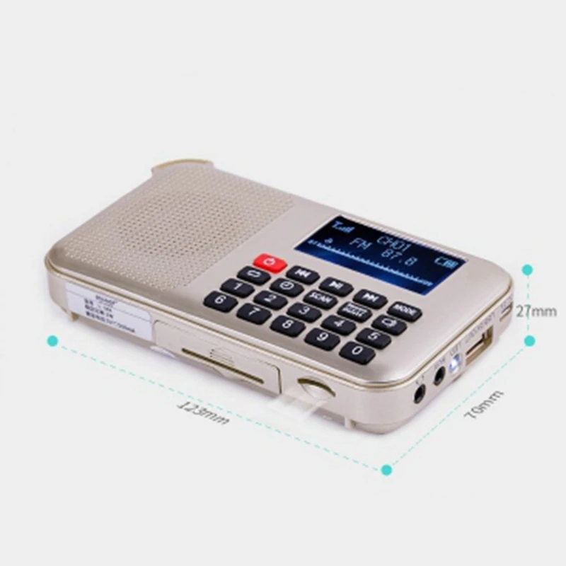 Мини солнечная мощность динамик Mp3 аудио музыкальный плеер со светодиодной аварийный светильник золото