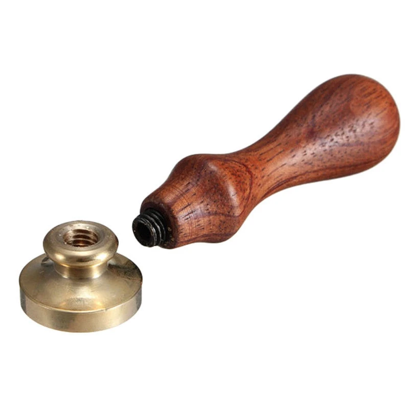  2 Pcs Vintage Handle Stamp Wooden Wax Seal for Wedding Invitation Letter Card Envelope No.4 & W11 - 4000310782154