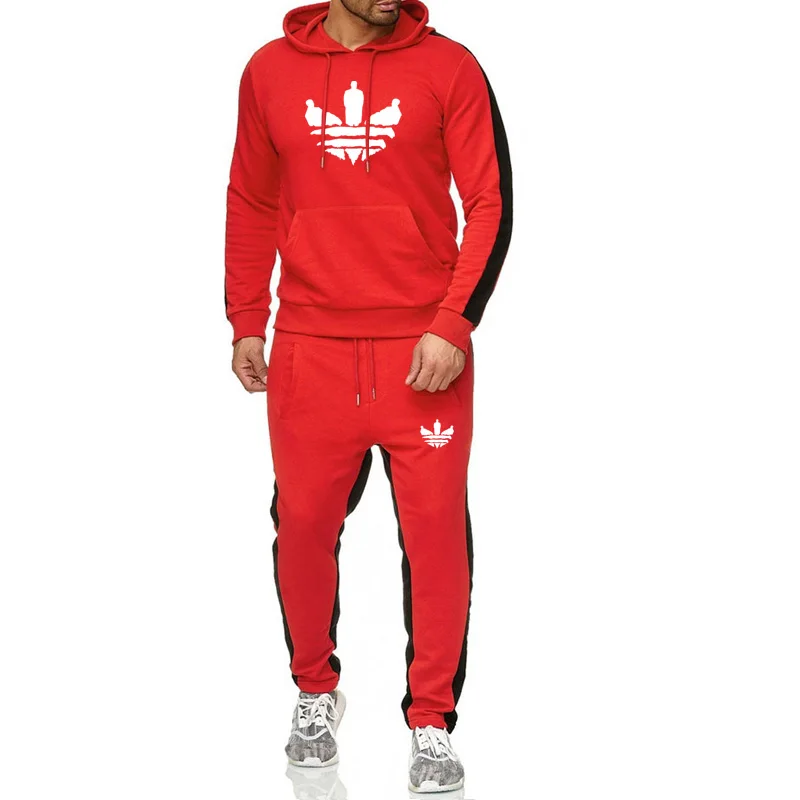2019 Men's Fashion New Sportswear Set Men's Cotton Hoodie Sweatshirt Men's Hot Outdoor Fitness Jogging Sportswear Set