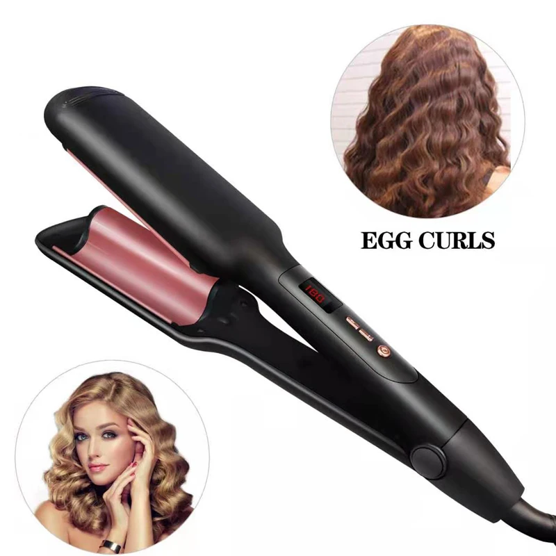 Electric Hair Curling Iron Hairdressing Ceramic Flat Iron Shape Curling Corn Splint Fluffy Liquid Crystal Display Wavy Hair Iron