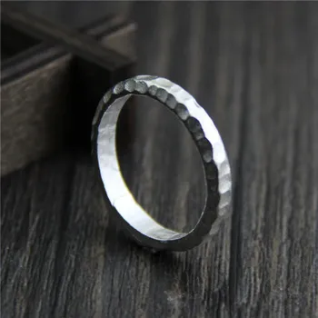 

999 Pure Silver Vintage Handmade Ring Simple Female Opening Type Women Rings Bijouterie Fine