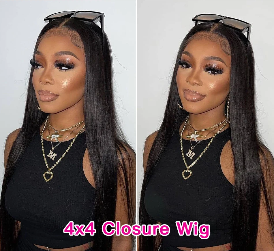 Brazilian Straight 360 HD Lace Front Human Hair Wigs For Women 13x6 13x4 Lace Frontal Wig Pre Pluck Straight 4x4 Closure Wig 180