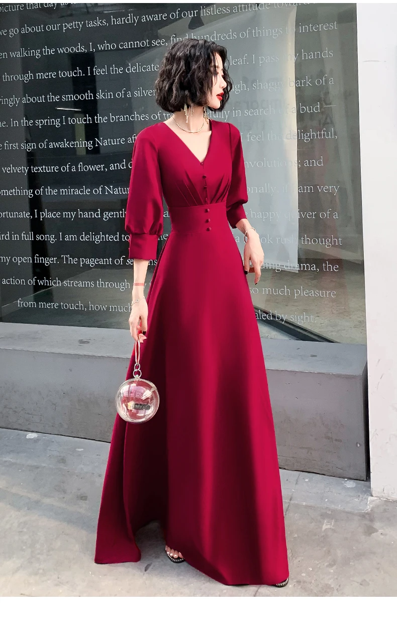 AE529 Robe De Soiree сексуальные платья с v-образным вырезом винно-красные длинные вечерние платья для невесты элегантные вечерние платья в пол