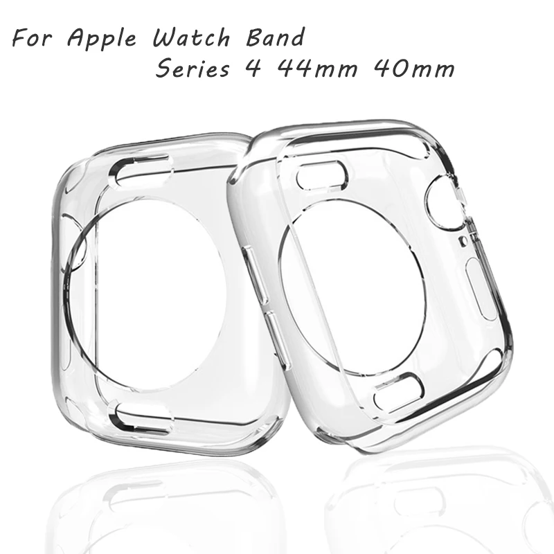 Мягкий ТПУ Высокий прозрачный чехол для Apple watch Series 4 44/40 мм тонкий бампер противоударный защитный чехол для iWatch 4 40 мм