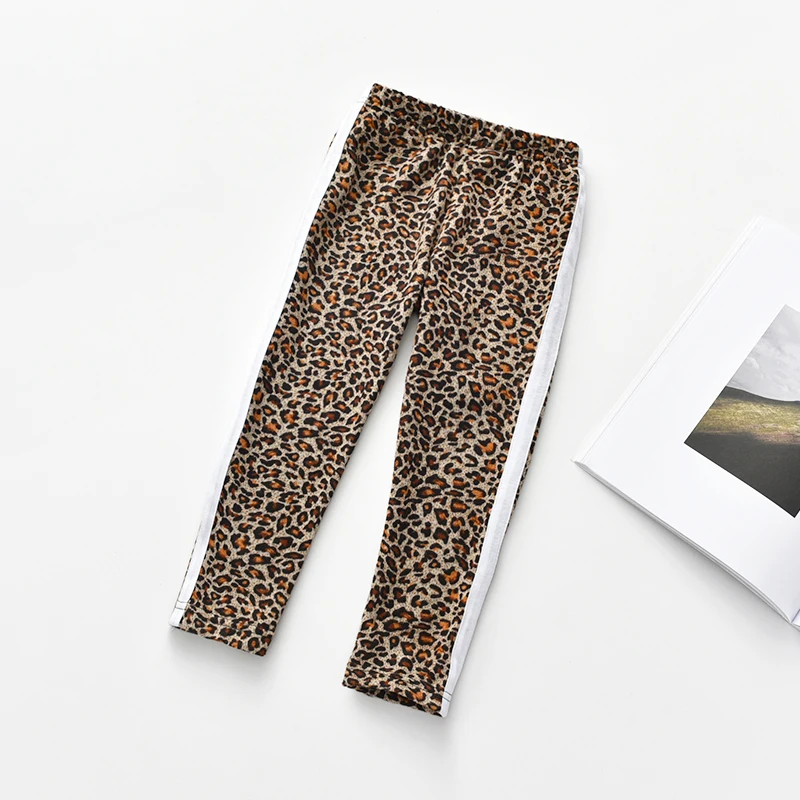 Детские леггинсы для девочек осенние модные эластичные лосины с леопардовым принтом для девочек, брюки для малышей обтягивающие леггинсы штаны для малышей