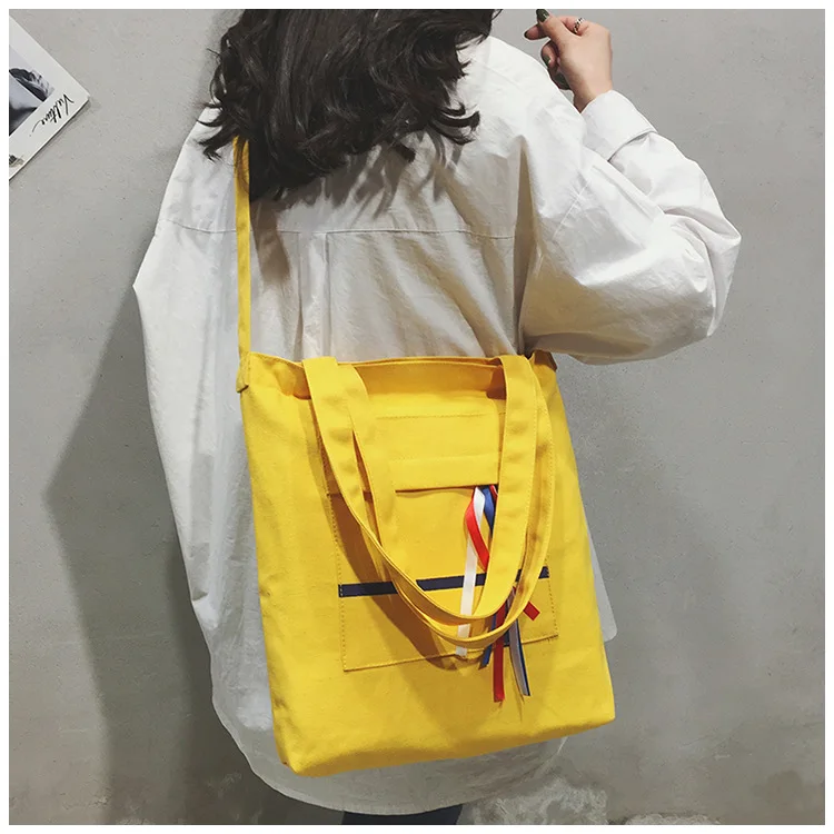 Micro for Canvas Handbag Bag Women's New Style Korean-style Versatile Over-the-shoulder Bag Students Harajuku College Style