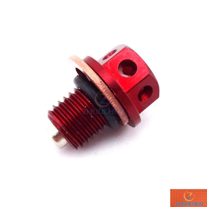4 шт. M12x1.5 красный масляный Магнитный дренажный болт для китайского двигателя 50cc-160cc Lifan YX Loncin Pit Dirt Bike