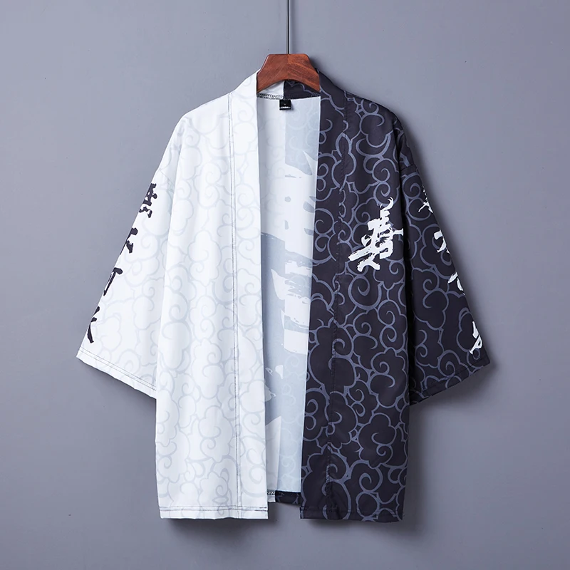 Japanese Kimono Cardigan Men Shirt Asian Streetwear Japanese Robe Kimonos Harakuju Samurai Costume Men'S Haori Yukata 31208