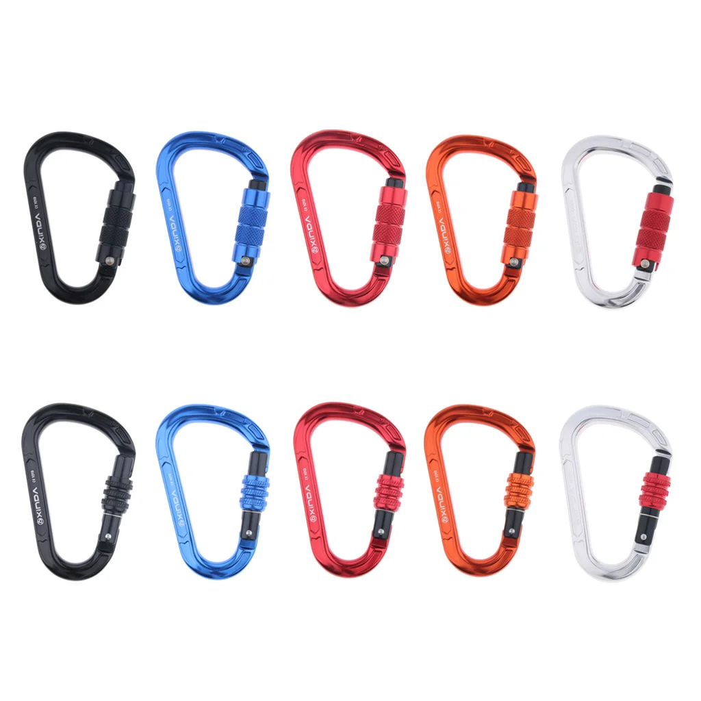 Climbing 22KN Screw Gate Auto Locking Carabiner Buckle Hook Clip Hardware Equipment