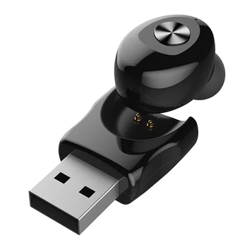 

Bluetooth 5.0 Single Earphones Wireless Waterproof Headphones Mini In-Ear HiFi Headset with USB Charging Dock