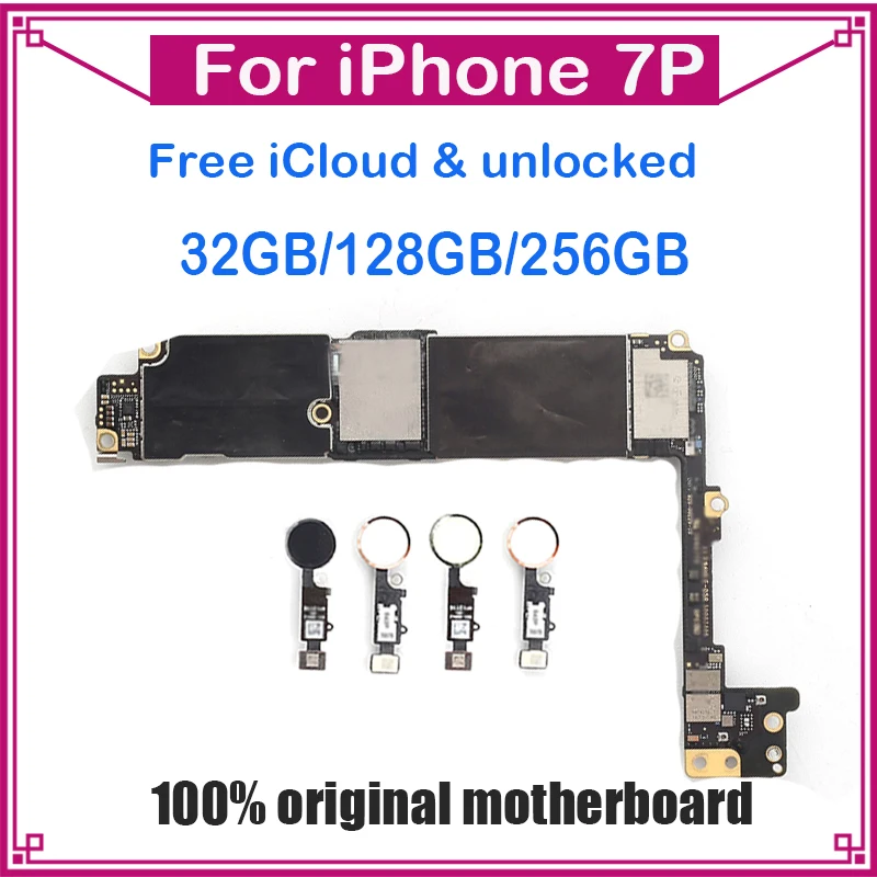 Оригинальная материнская плата для IPhone 7 Plus 32 ГБ 128 256 с touch ID разблокирована iphone