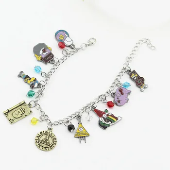 

Fashion Bill Cipher Bracelet pendant Bangel Dipper And Mabel Figure Charm keyring fashion jewelry gift for women men toy