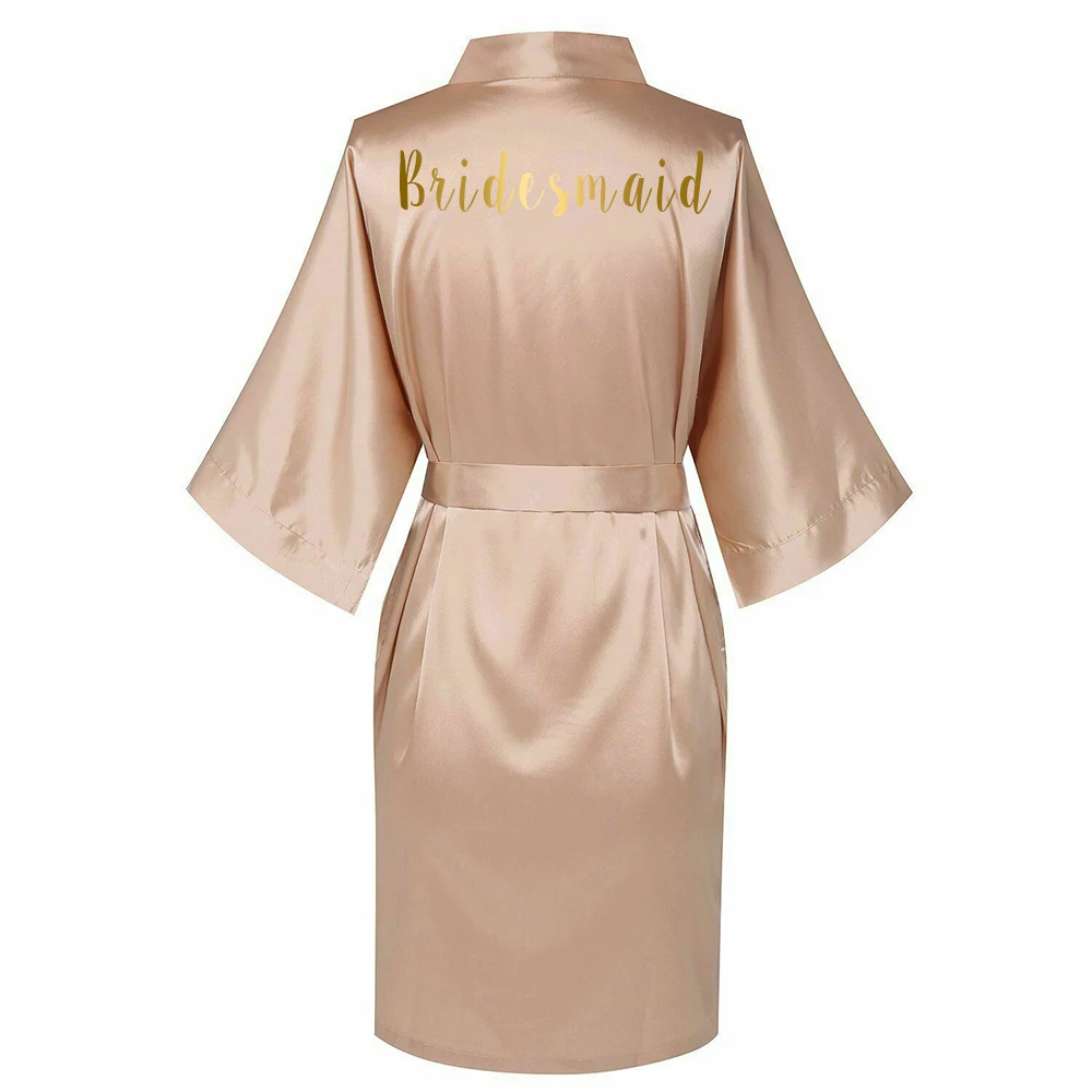 RoseG bridesmaid Owiter Sexy Plus Size Rose Gold Silk Satin Kimono Robe Wedding Robe Bridesmaid Sister Mother Bride Robes Dressing Gown for Women - Цвет: RoseG bridesmaid