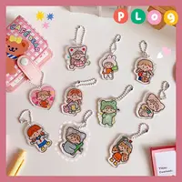 MINKYS 1 Piece Kawaii Lovely Girl Keychain Mobile Phone Pendant Decorative Notebook Accessories Gift School Office Stationery