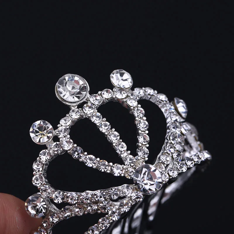 TDQUEEN миниатюрные круглые диадемы и короны с расческой Посеребренные стразы