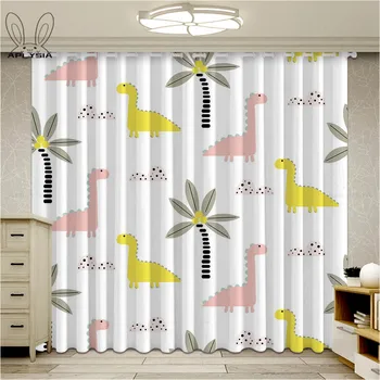 

Cute Cartoon Dinosaur Window Curtain For Living Room Girl Boy Ultra-thin Micro Shading Blackout Curtain Bedroom Cortinas