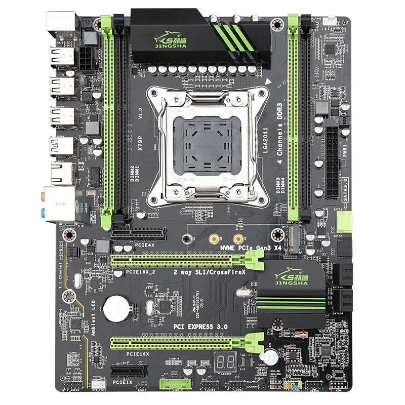JINGSHA X79P ATX X79 USB 3,0 SATA 3,0 PCI-E Накопитель SSD с протоколом NVME M.2 64G четыре канала поддержка регистровая и ecc-память памяти и процессор Xeon E5 LGA 2011