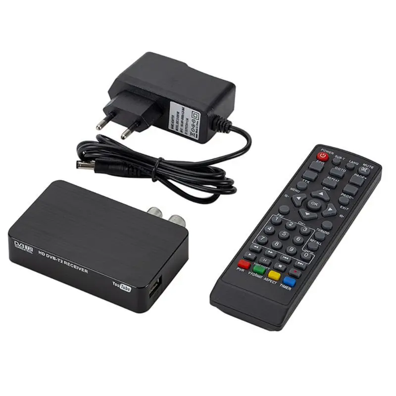 Черный Мини K2 ТВ-приемник DVB-T2 DVB-T H.264 FHD наземный цифровой декодер тв-тюнер телеприставка для монитора Поддержка PVR Wifi антенна - Цвет: Черный