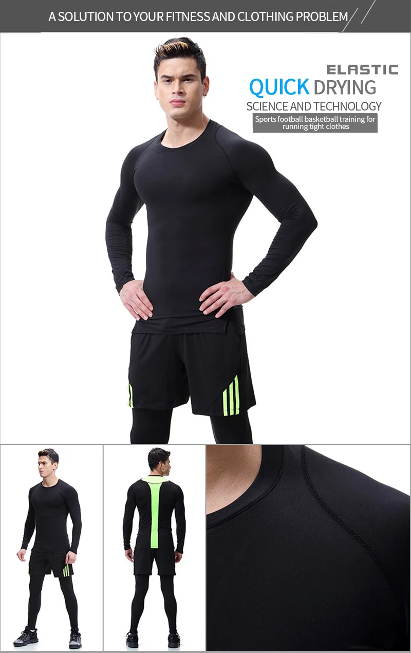 Winter New Yd Running Set Men Cool Quick Dry Mens Sport Suit Fitness Tight Gym Clothing Training Suit Workout Men's Sportswear