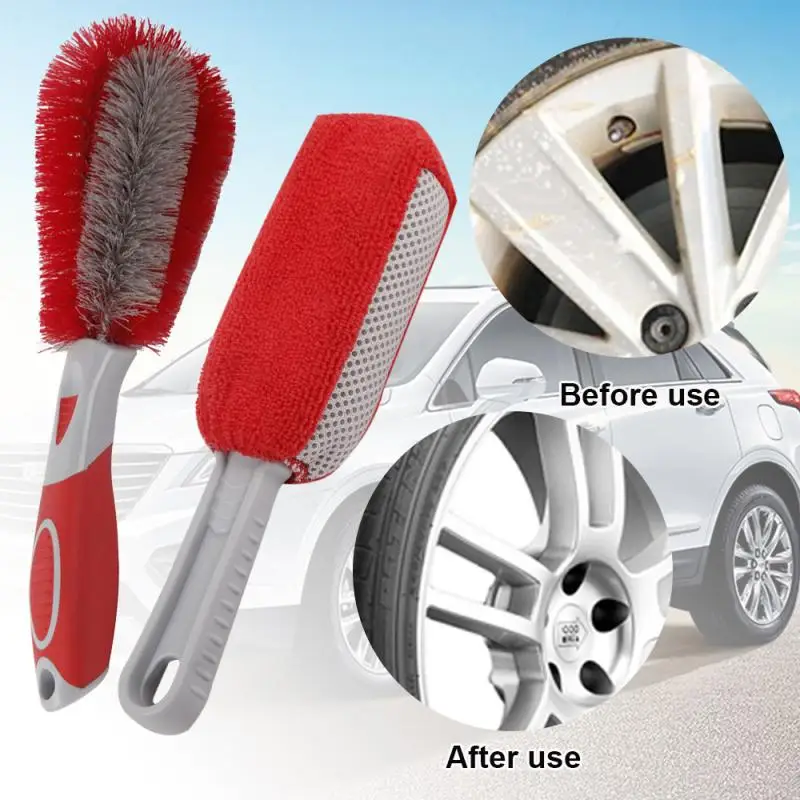 

1PCS Car Wheel Hub Brush Rim Cleaning Detailing Tool Car Tire Spone Cleaning Brush Black Car Repair Maintenance Auto Accessories