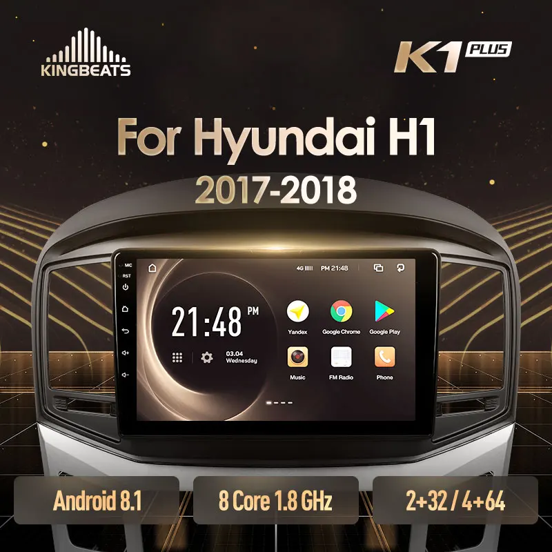 Cheap KingBeats Android 8.1 Octa-Core head unit 4G in Dash Car Radio Multimedia Video Player Navigation GPS For Hyundai H1 2 2017-2018 no dvd 2 din Double Din Android Car Stereo 2din DDR4 2G RAM 32G ROM / 4+64G 0