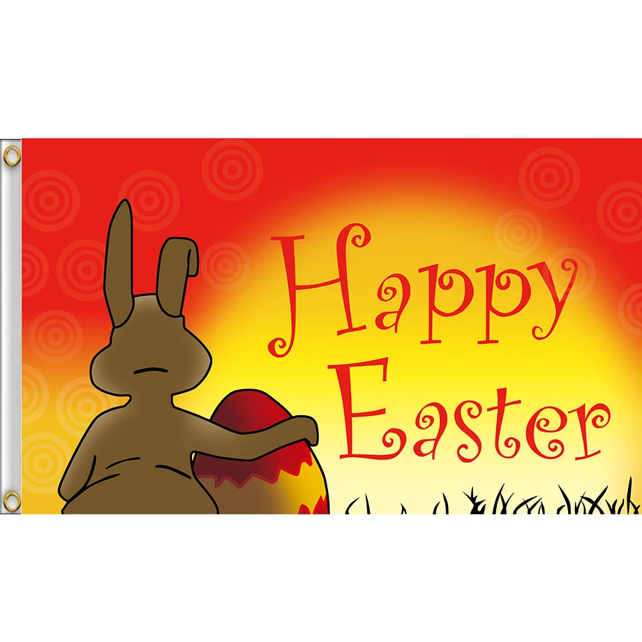 

Happy Easter Bunny Flag Banner Festival Home Decoration Flag Custom Banner 3x5ft 90x150cm Polyester
