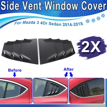 

Stable Car Louver Cover 18.5 Cm X 22.3 Cm ABS Vents Glossy Window Louver Cover Durable Black Side Louvers Cover for Mazda