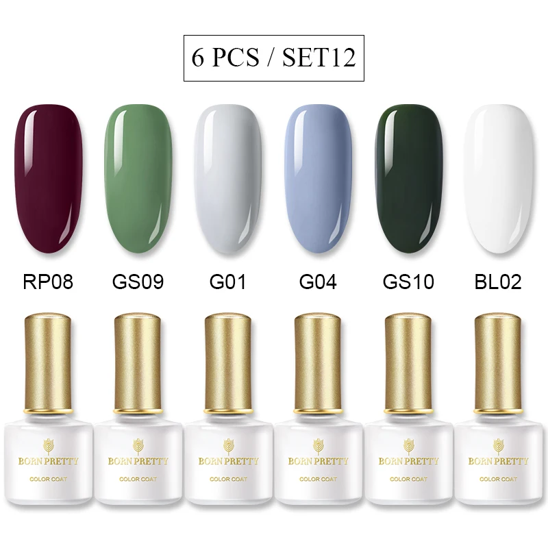 6 Pcs Set 12 6 шт./компл. Гель-лак для ногтей Чистый ногтей Цвет УФ Гель-лак Лаки блестками Soak Off Гель лак для ногтей, наносимое самостоятельно "сделай сам" - Цвет: 6 Pcs Set 12