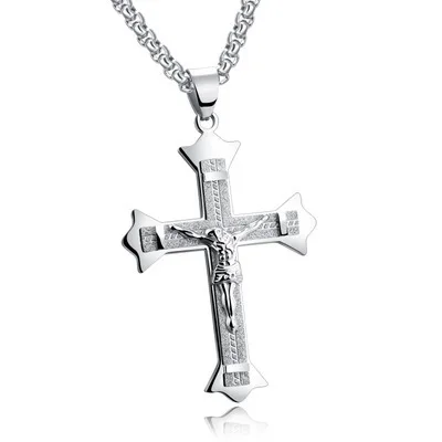 Трендовое модное ожерелье с крестом из титановой стали маленькая красная