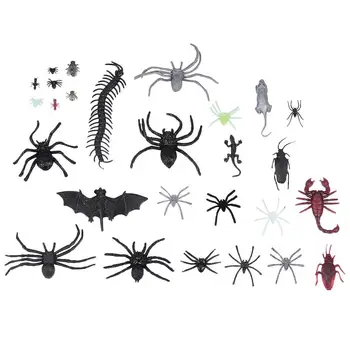 

80pcs Simulation Insects Animals Fake Spiders Scorpion Party Decor for Halloween Haunted Hosue