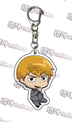 Новинка 100, акриловый брелок для ключей с аниме Mob Psycho, Reigen Arataka Kageyama Shigeo Ekubo, подарки для косплея - Цвет: Красный