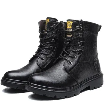 

Winter men's knight boots plus velvet warm leather boots men's leather casual tooling men's boots zapatos de hombre winter boots