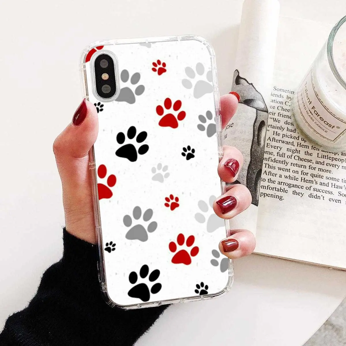 Мягкий прозрачный ТПУ мобильный телефон чехлы прелестное яркое собачьих лап для