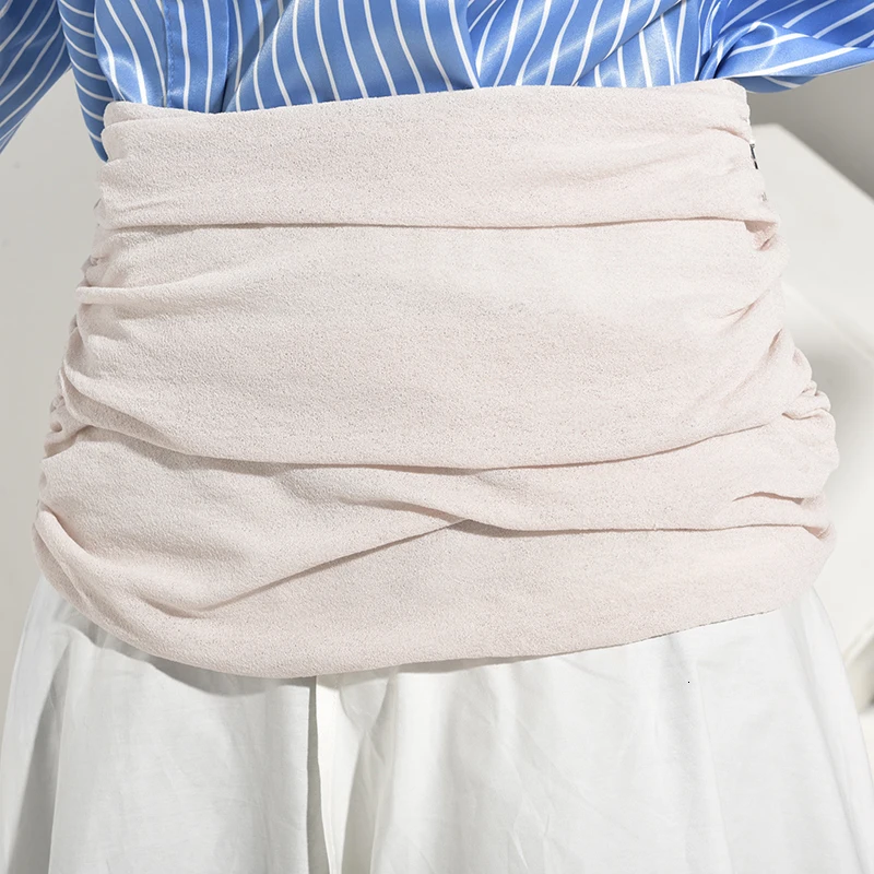 [EAM] белая Асимметричная плиссированная юбка средней длины с разрезом на талии, черная женская модная одежда, Новинка весна-осень JT2060