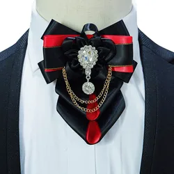 New Original Design Bow Tie Crystal Handmade Jewelry Business Banquet Bowtie High-end British Korean Men's Wedding Accessories