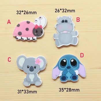 

10Pcs Flatback Planar Resin Cartoon Cabochons Kawaii Ladybird Koala DIY Hair Bow Center Scrapbooking Decoration Accessories