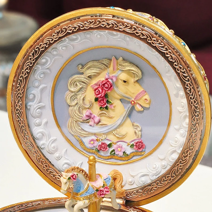 New Lovely Carousel Music Box with Sound Control LED Flash Lights Creative Birthday Valentine's Day Gifts for Girl Friend Kids music box carousel music box