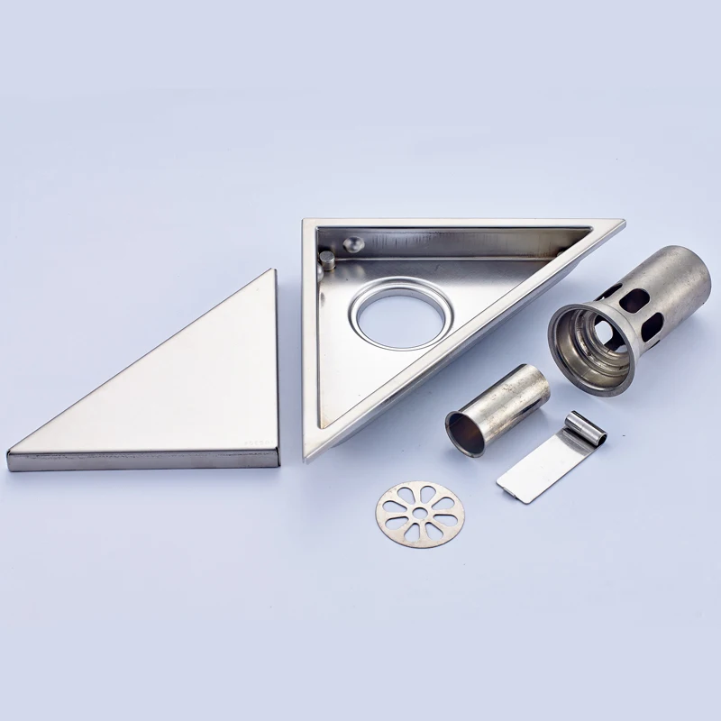 Suguword Stainless Steel Floor Drain Bath Triangle Shape Strainer Freeshipping Bathroom Accessories Leak Water Hot Sale