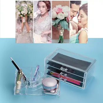 

3-Drawer Storage Clear Transparent Make Up Box Organiser Cosmetic Case