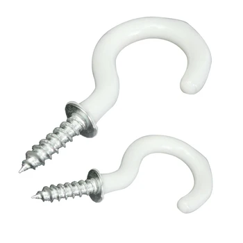 

20x PVC Coated Stainless Steel Screw In Cup Hooks Ring Plant Jewelry Hanger Holder Dining Bar Tool M