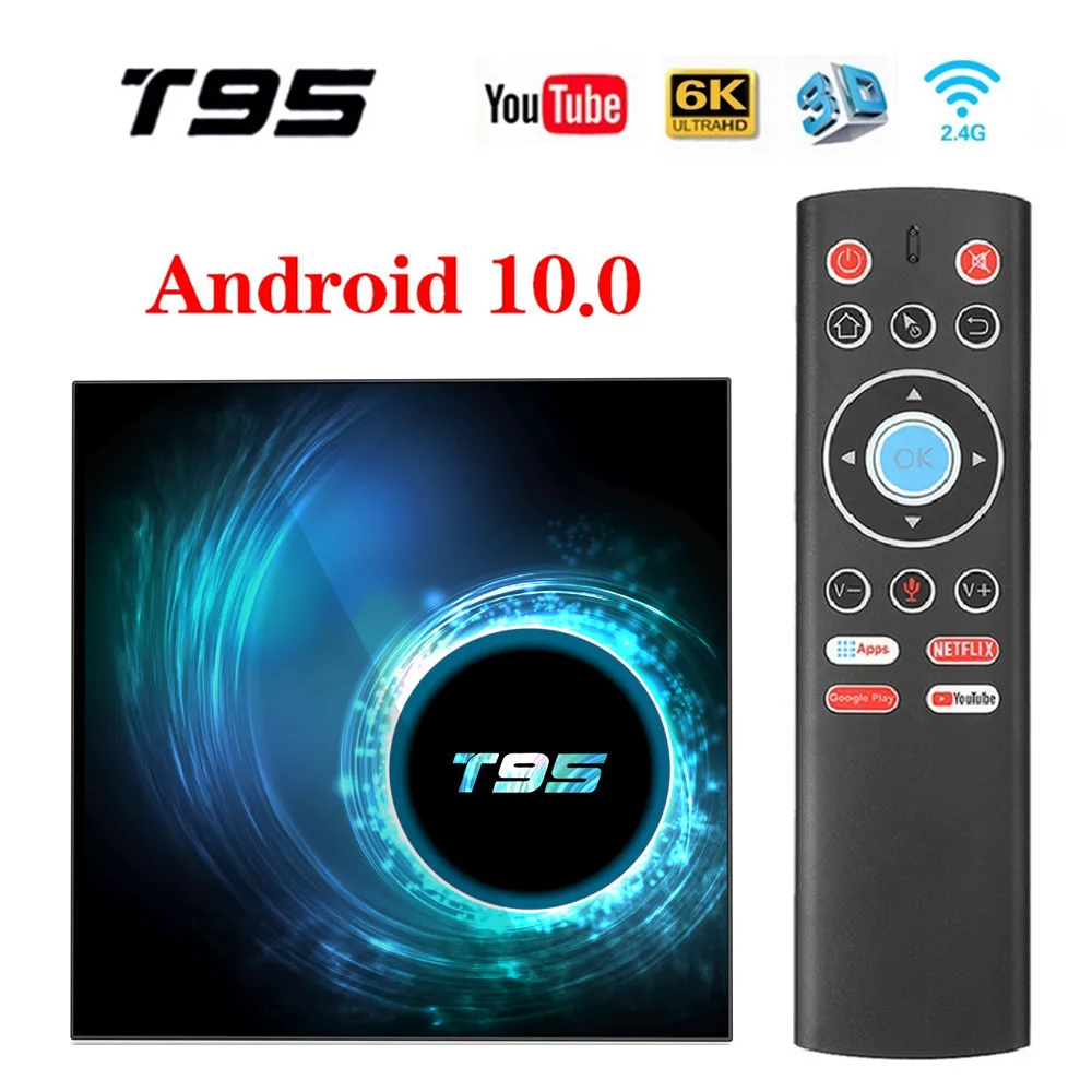 T95 ТВ приставка Android 10 0 Allwinner H616 Четырехъядерный 4 Гб 64 Wifi 6K 30fps Youtube Smart PK s905x3 9