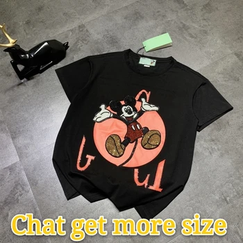 

2020 brand new t-shirt short sleeve cotton crystal embroidery fashion gift free shipment