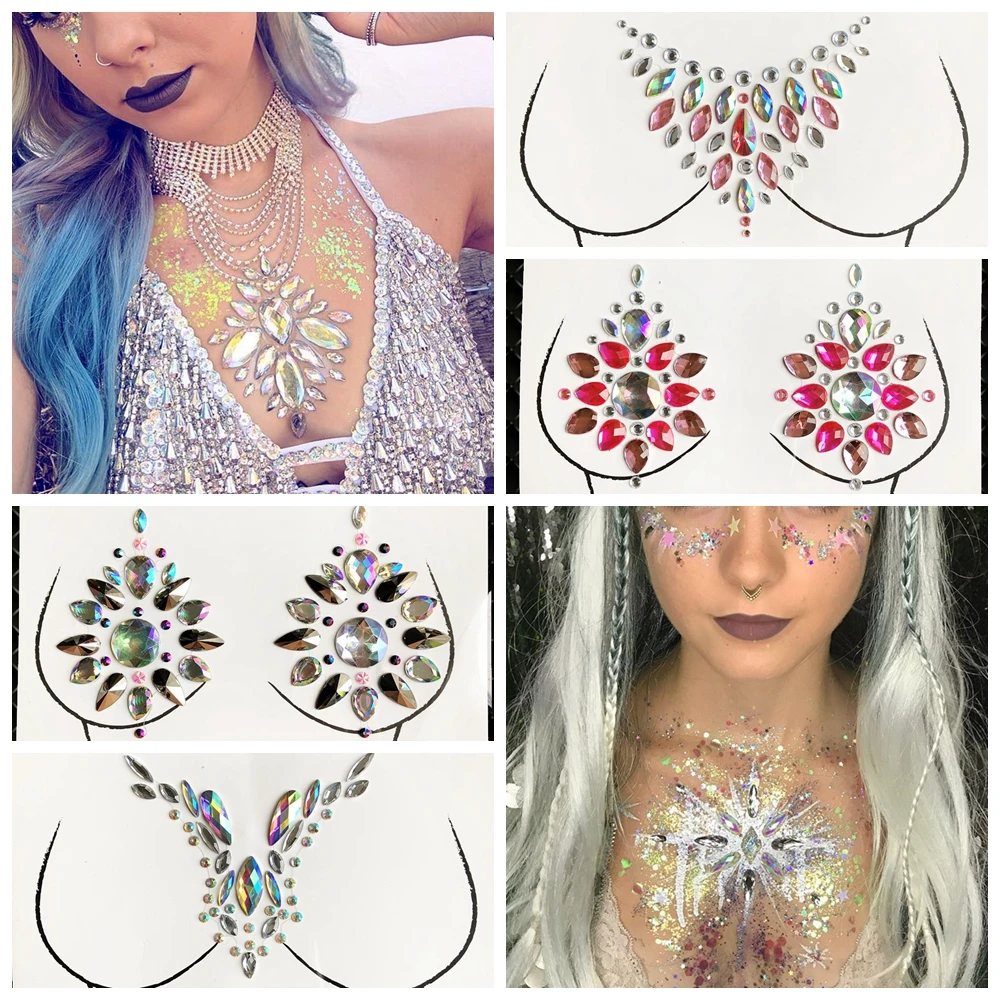 Наклейки для татуировок на тело временные клеящиеся украшения груди